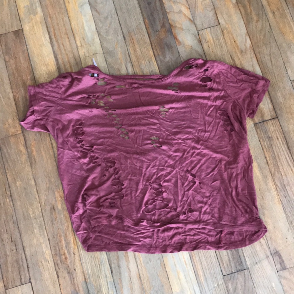 Ripped distressed crop top
